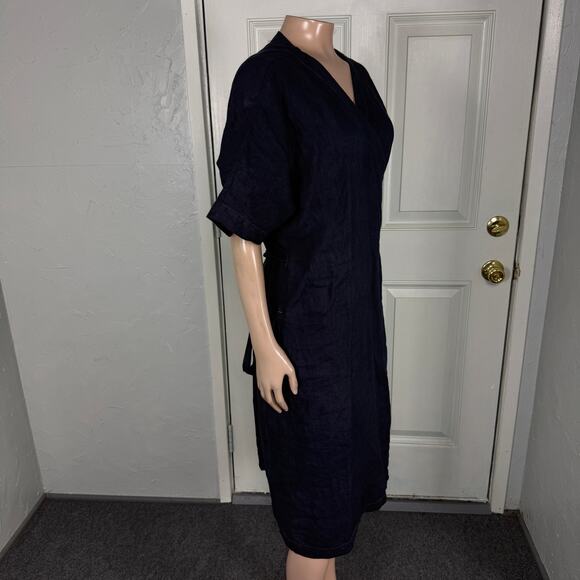 Linen tales Closet Women's Linen Dress Wrap One Size Vine Gray K3-23 - Picture 6 of 8